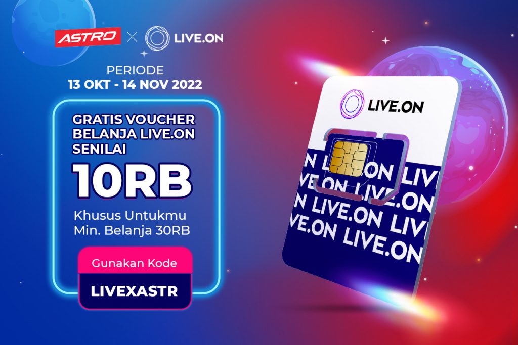 Beli Kartu Perdana Live.On Dapat Voucher Belanja di Astro