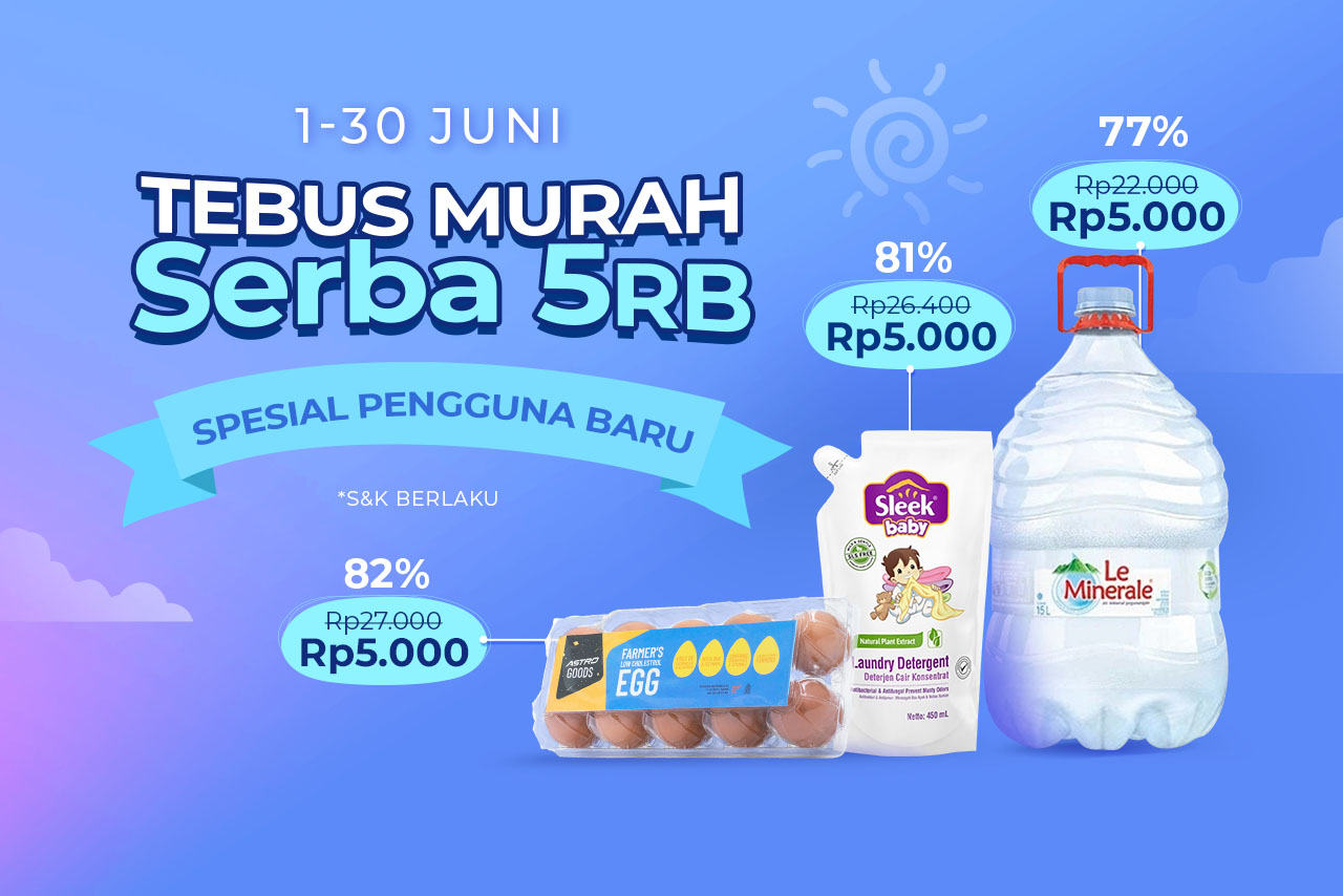 Khusus Pengguna Baru, Nikmati Diskon Serba 5 Ribu!